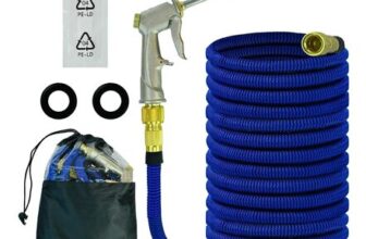 Expandable Garden Hose, 5-in-1, 50ft with Brass Fittings