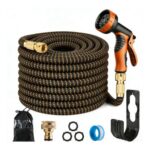 Expanding Garden Hose with 10-Pattern Nozzle, Retractable, 100 Ft