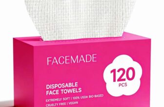 FACEMADE Face Towels Value Pack, 100% Biobased Vegan Disposable Face Towel Facial Towels for Cleansing & Makeup Removal, 120 Count 8