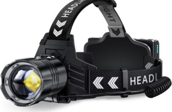 FINICO Rechargeable LED Head Torch 180000 High Lumens,95 Hours Long Lasting Head Light with Zoomable & IPX7 Waterproof & 12 Modes & 125 Adjustable, Powerful Headlamp for Outdoor, Camping, Hardhat