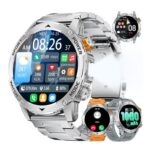 FITFLEX Smart Watch Silver, Bluetooth Calling, 1000mAh, 1.75 HD, IP68