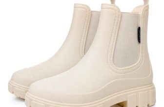 FOGOIN Women Ankle Wellies Chelsea Rain Boot