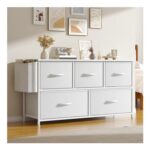 Fabric 5 Drawer Storage Cabinet with Side Pocket