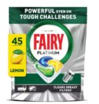 Fairy Platinum Dishwasher Tablets, Lemon, 45 Capsules