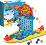 Falafoty Bounce Ball Game Family Party Game with 36 Balls, Linking Up 4 Launchers Shoot Game,Jumping Connect Ball Board Games,Educational Toy Interactive TableGame Gift for Family Travel Outdoor (A2)