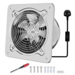 FanGoFast 6 Inch/150mm Kitchen Exhaust Fan 525m³/h Metal Extractor Fan, UK Plug Low Noise Stainless Steel, Warehouse Home Restaurant Garage