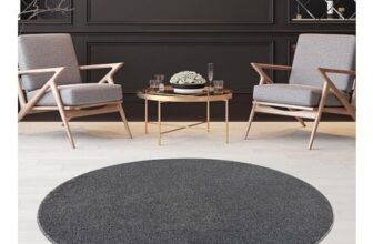 Fashion4Home round Grey Rug, 80 Cm, Short Pile
