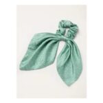 FatFace Green Coral Tie Scrunchie
