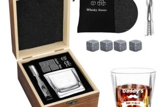 Fathers Day Whiskey Glass Gift Set with Stones