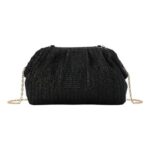 Fecialy Dumpling Straw Crossbody Clutch Purse for Women Beach Bag