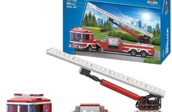 Fire Truck Building Block Set, 294 Pieces, Extended Ladder Firetruck Model Construct a realistic fire truck with an extended ladder for endless building and imaginative adventures
