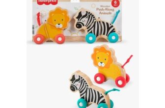 Fisher-Price Wooden Push along Animals, Pack of 2