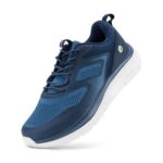 FitVille Mens Extra Wide Walking Trainers with Arch Support, Blue