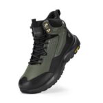 FitVille Mens Wide Hiking Boots, Moss Grey, 11.5 UK X-Wide
