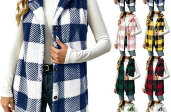 Fleece Jacket Women Checkered Sleeveless Hooded Button Gilet with Pockets Soft Brushed Checkered Fleece, Fixed Hood, Button Front, Side Pockets Cool Autumn and Winter Casual Outfits