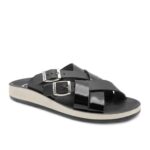 Fly Flot Strappy Dual Buckle Slip on Sandals – Black