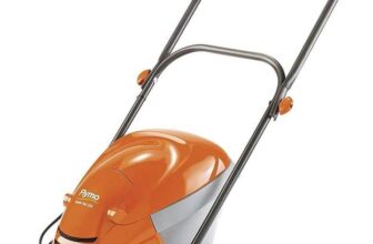 Flymo Hover Vac 250 Electric Hover Collect Lawn Mower – 1400W, 25cm Cutting Width, 15L Box, Ambidextrous Handles, Folds Flat, Orange & Grey