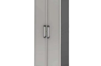 Form Links 4 shelf Black & grey Plastic Tall Utility Storage cabinet (H)182cm x (W)65cm x (D)45cm