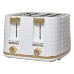 Forte White Four Slot Plastic Toaster