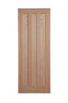 Fortia Vertical 3 panel Unglazed Contemporary Natural Oak veneer Internal Timber Door, (H)1981mm (W)686mm (T)35mm 15 Year Guarantee