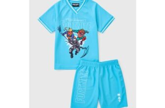 Fortnite Boys Blue Airtex Top & Short Set (5-13yrs)