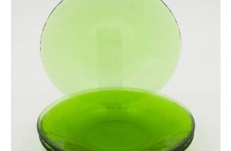 Four Pack Lime Green Glass Side Plates 21x21cm