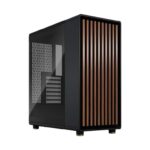 Fractal Design North Charcoal Black Tempered Glass Dark – Wood Walnut front – Glass side panel – Two 140mm Aspect PWM fans included