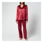 Freya Silk Pyjamas – Claret Rose M