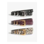 Friends like These Snake Print, Burgandy and Black Belts 3 Pack Size S-M