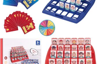 Fun Game Family Guessing Board – 2 Player Board Games with 96Characters & 1Punishment Plate, Interactive Family Entertainment, Educational Games for Kids, Blue & Red