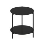 Furinno BESI 2-Tier round End Table with Metal Legs
