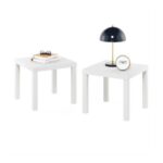 Furinno Classic Side Tables (Set of 2) White, Square