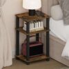 Furinno JUST Night Stand, 3-Tier Nightstand Open Shelf, Toolless Assembly Bedside Table (w/voucher)