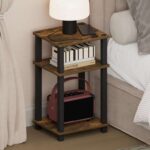 Furinno JUST Night Stand, 3-Tier Nightstand Open Shelf, Toolless Assembly Bedside Table (w/voucher)
