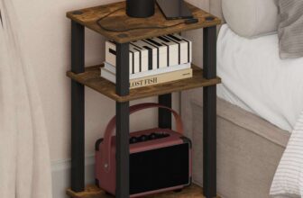 Furinno JUST Night Stand, 3-Tier Nightstand Open Shelf, Toolless Assembly Bedside Table (w/voucher)