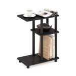 Furinno Turn-N-Tube 3-Tier C-Shape End Table, Espresso/Black