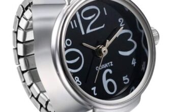 GAUEIOUR Mini Ring Watch, Circular Quartz Jewelry, Arabic Numeral Dial