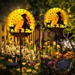 GIGALUMI Solar Lights Garden Ornaments Outdoor, 2 Pack Shepherd Deer