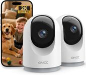 GNCC Indoor Cameras House Security 2-Pack Cameras for Pet Dog with App, 3MP