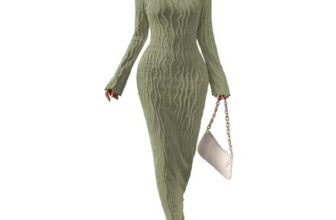 GORGLITTER Womens Tie-Dye Bodycon Maxi Dress, Green
