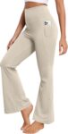 GRECERELLE Wide Leg Trousers for Women Yoga Pants Elasticated High Waist with Side Pockets Opaque Tummy Control Work Running Walking Pants for Ladies