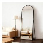 GTYZZH Arched Full-Length Mirror, 161×52 Cm, Free Standing, Tempered Glass