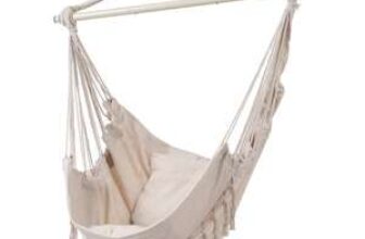 Garden Canvas Hammock Swing Chair – White