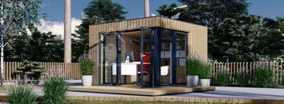 Garden Office Pod PREMIUM (Insulated, 34 mm Cladding), 3×3 m (10 x 10), 9 m²