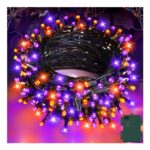 Gcstnn Halloween Fairy Lights, 16.4ft, 50LED, Orange-Purple IP65 Waterproof