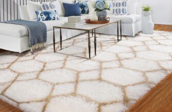 Geometric Rug for Bedroom, 90x150cm Beige and White Rugs Living Room, Machine Washable Non-Shedding Non Slip Rug, Thick Soft Carpet, Geometric Medium Rug for Kids Room, Kitchen, Lounge, Bedside