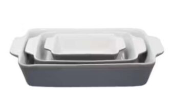 George Home Grey Ceramic 3-Piece Roaster Set