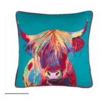 Gerald Highland Cow Bright Canvas Cushion (43cm X 43cm)