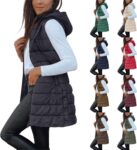 Gilet For Women UK Sleeveless Winter Jackets Longline Puffer Coat With Hood