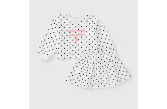 Girls White Polka Dot Sweatshirt & Skirt Set (1-7yrs) – 3-4 Yrs